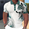 3D Animal Print Oversized Men's Polo T-Shirt